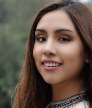 Oldukça genç gülümseyen yüzünü