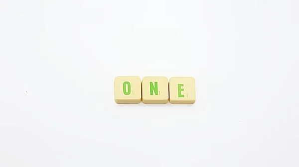 Letter Tile Word One — Stock Photo, Image