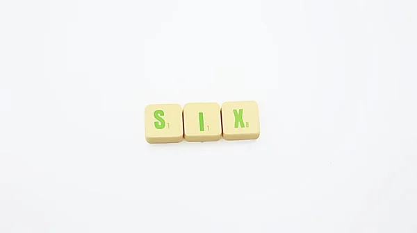 Letter Tile Word Six — Stock Photo, Image