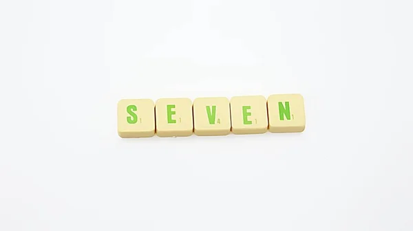 Letter Tile Word Seven — Stock Photo, Image