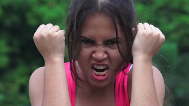 Angry Female Teen — Stock Video