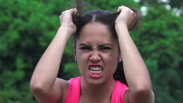 Női-tini stressz és a harag — Stock videók