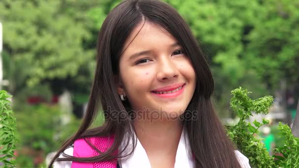 Winking Minority Girl Student — Stock Video