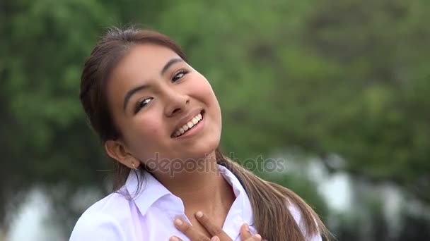 Romantic Peruvian Female Teen In Love — Stock Video