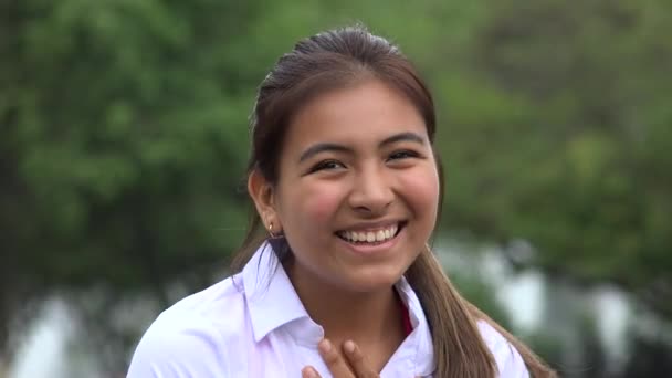 Laughing Female Peruvian Teen — Stock Video