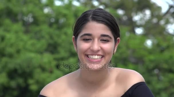 Happy Female Hispanic Teenager — Stock Video