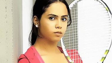 Tenis ve çeşitli kız