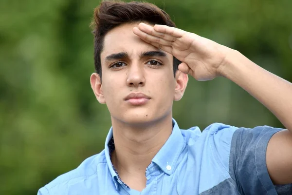 Civilian Male Saluting Military Support — Stock Photo, Image