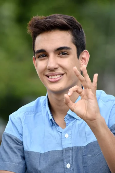 Colombian Male And Okay Sign — Stock Photo, Image