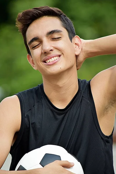 Male Soccer Player Resting — Stock Photo, Image