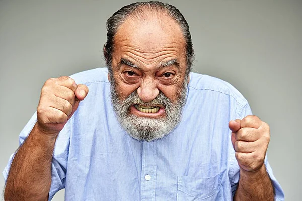 Mad Retired Male Grandfather — Stock Photo, Image