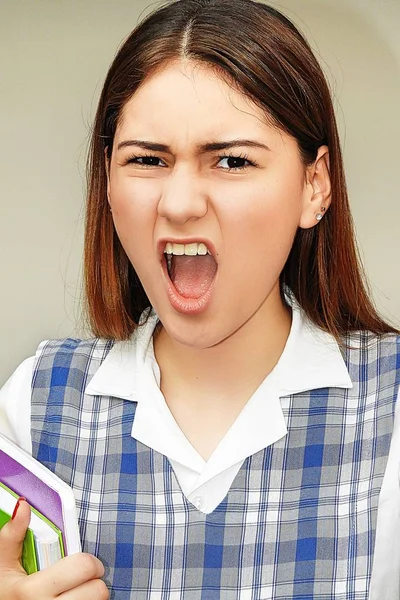 Kız öğrenci bağırıyor — Stok fotoğraf