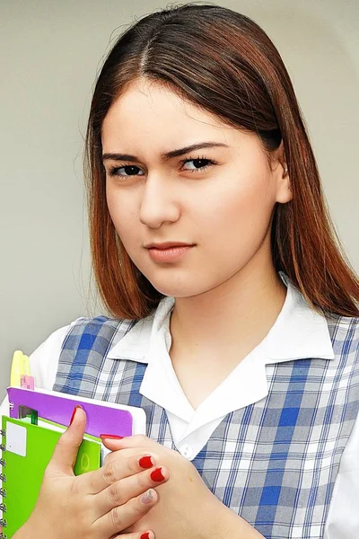 Unemotionale Vorbereitung Mädchen Student — Stockfoto
