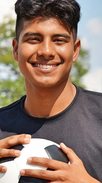 Smiling Male Soccer Player — Stock Photo, Image