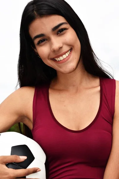 笑顔の多様な女子サッカー選手 — ストック写真
