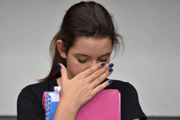 Estudante menina e desesperança — Fotografia de Stock