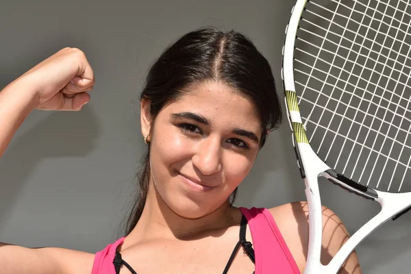 Female Teen Tennis Player And Winning