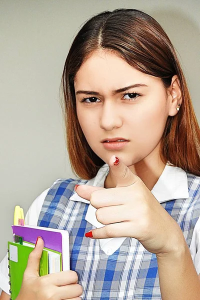 Mad Pretty Girl Student — Stock Photo, Image