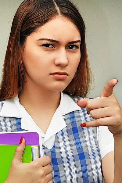 Estudante feminino e raiva — Fotografia de Stock