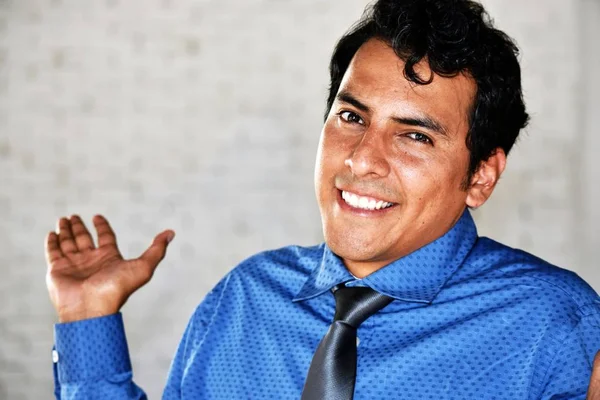 Sorrindo adulto homem de negócios vestindo gravata — Fotografia de Stock
