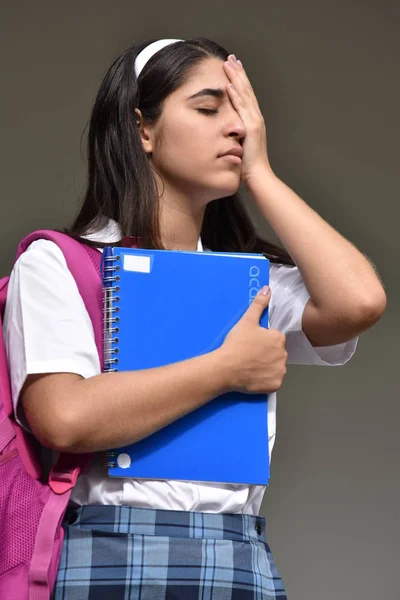 Persona colombiana linda infeliz con cuaderno —  Fotos de Stock