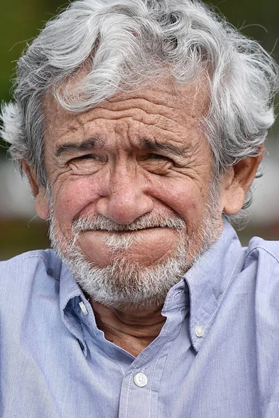 Anxious Diverse Male Grandpa — Stock Photo, Image