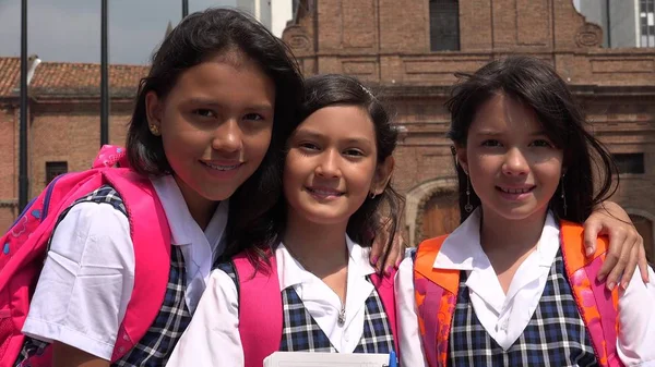 Catholic Pretty Girl Students Wearing School Uniforms — Stock Photo, Image