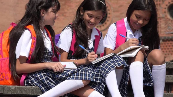 Catholic School Girls Wearing School Uniforms