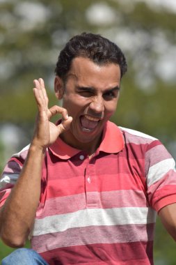 İspanyol erkek ve Tamam işareti