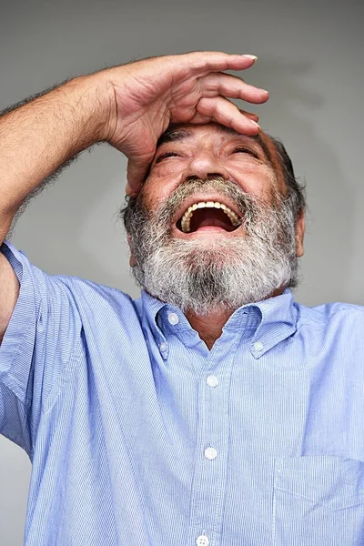 Senior férfi nevetve — Stock Fotó
