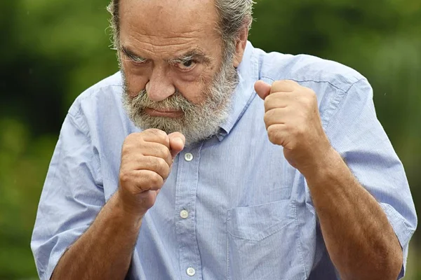 Enojado barbudo viejo macho — Foto de Stock