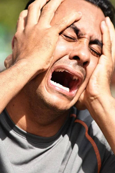 Colombian Male Athlete And Anxiety — Stock Photo, Image