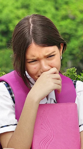 Crying Catholic Girl Student