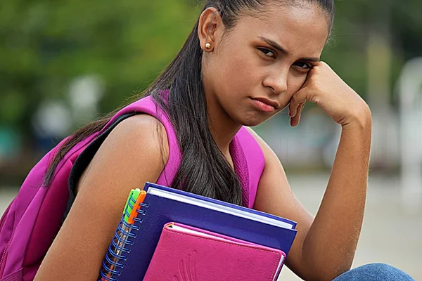 Κορίτσι σχολείο έφηβος και θλίψη — Φωτογραφία Αρχείου
