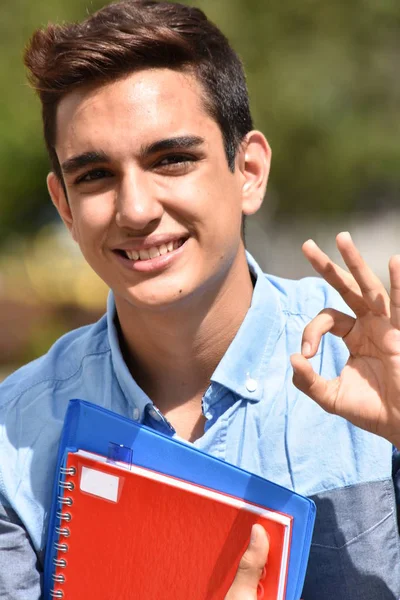 Okay Hispanic Boy Student — Stock Photo, Image