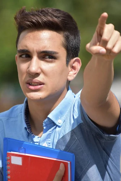 Boy Student Pointing — Stock Photo, Image