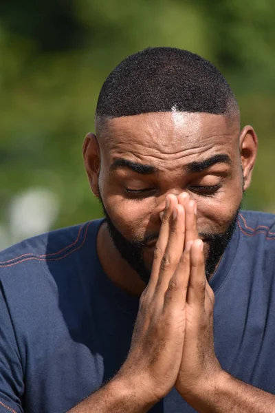 Black Man Praying — Stock Photo, Image