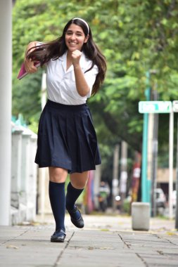 Sevimli Kolombiya kız öğrenci çalıştıran