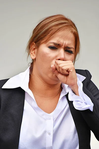 Mulher de negócios e doença vestindo terno — Fotografia de Stock