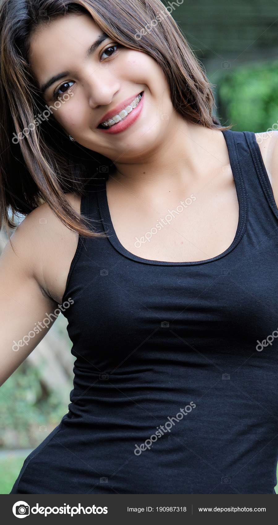 Short Hair Latina Latina Female With Short Hair Stock Photo