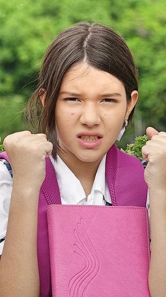 Jovem estudante colombiana louca — Fotografia de Stock