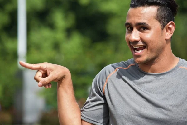 Atleta Masculino Adulto Apontando — Fotografia de Stock