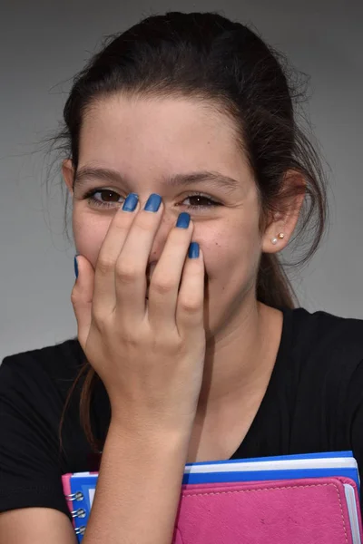 Timid Young Colombian Female Student — Stock Photo, Image