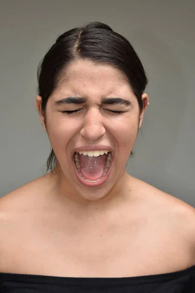 Menina Jovem e Ansiedade — Fotografia de Stock