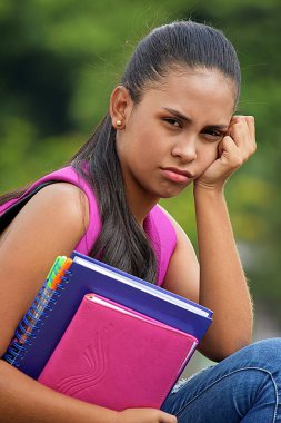 Depresif genç kız öğrenci