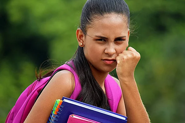 Wütend hübsche Schulmädchen — Stockfoto