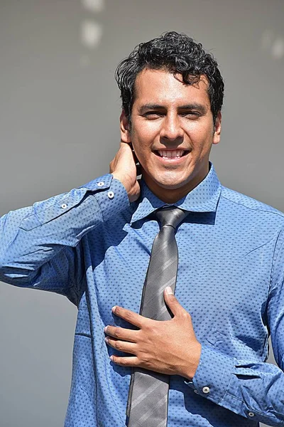 Homem de negócios e felicidade vestindo gravata — Fotografia de Stock