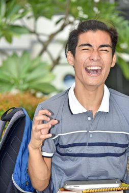 Stresli Üniversite Çeşitli Öğrencileri Defterleri Var