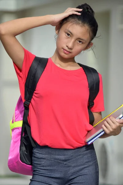 A Student Teenager School Girl Posing — Stock Photo, Image