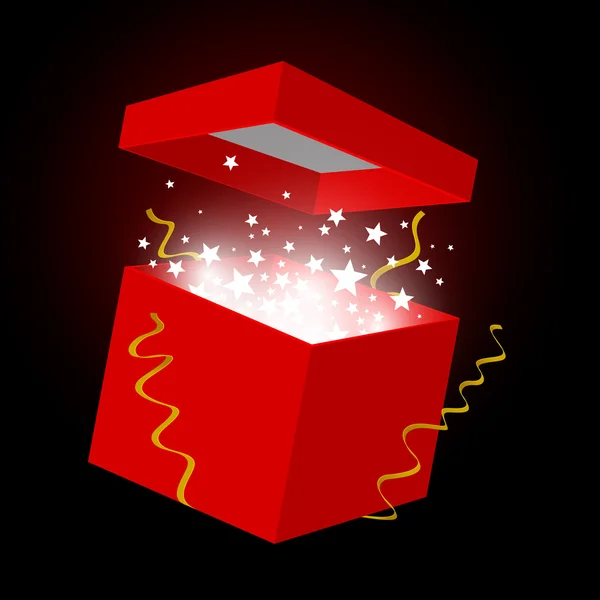 在黑色背景上的矢量红色礼品盒 — 图库矢量图片
